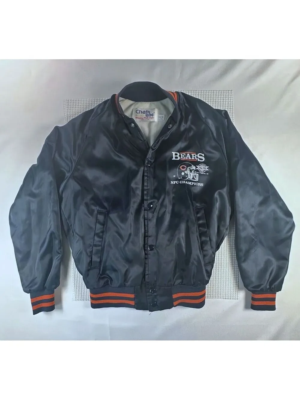 Vintage Chicago Bears Bomber Jacket Youth14/16 Super Bowl XX NFC Champions (169)